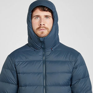 Veste parka matelassée pour hommes marine d'hiver personnalisée imperméable et coupe-vent avec capuche en duvet réglable poignets velcro et vestes chaudes pour hommes - Product Image 3