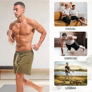 <b>men</b> fleece <b>shorts</b> cotton soft <b>lounge</b> gym casual summer elastic waist relaxed fit daily comfort wear - Product Image 3