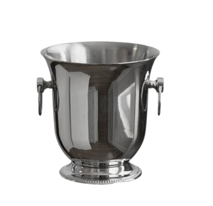 Seau à champagne en acier inoxydable fabriqué à la main avec poignée de designer seau à glace à vin pour les fêtes - Product Image 5