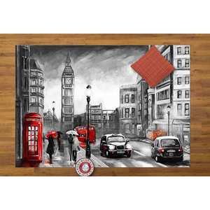 Tapis Scène Urbaine de Londres : Tapis d'Entrée Antidérapant, Tapis Imprimé, Tapis Doux à Poils Longs - Product Image 2