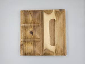Huhipro modèle 01 plaque rectangulaire en bois d'acacia plateau de service de couleur naturelle antidérapant écologique pour la vie intérieure et extérieure - Product Image 5