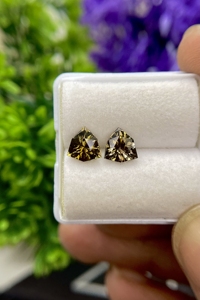 Par de tanzanita natural sin calentar, lupa de corte trillón, zoisita amarilla, piedra preciosa en forma de pera para la fabricación de joyas, suelta con certificación IGI - Product Image 4