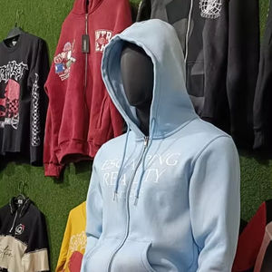 Chándales de lana con capucha de algodón 100% personalizados para hombre superventas, ropa de invierno deportiva de moda de alta calidad, conjunto de patrón sólido - Product Image 1