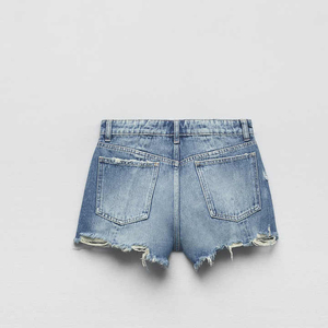 Usine pas cher prix femmes Shorts confortable taille basse femmes Denim Jeans Shorts travail personnalisé pour les filles fabriqué au Pakistan - Product Image 4