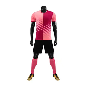 Maillot de football pour homme à blocs de couleur, manches courtes, col rond, en polyester anti-humidité, kit athlétique avec impression sublimée - Product Image 4