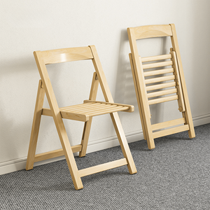 Minimalist Solid Wood Folding <b>Chair</b> Portable Space-Saving <b>Dining</b> Seat for Home Use Modern Design 12-Month Warranty Sturdy - Product Image 4