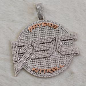 14K Oro Blanco Acabado Personalizar Ice Out Diamond Hombres Hip Hop Charm Colgante - Product Image 2