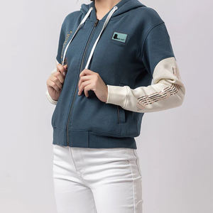 Sudadera con capucha de bloque de Color para mujer, novedad de 2024, sudaderas con cremallera a la venta - Product Image 4