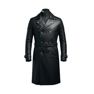 Manteau long en cuir pour hommes de qualité supérieure avec des matériaux de haute qualité, prix de gros, dernier modèle grande taille, vêtements longs en cuir - Product Image 1