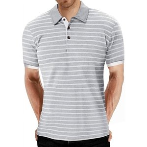 Polos décontracté Slim Fit basique conçu coton américain revers décontracté Simple semi-fermeture éclair à la mode marque haut à manches courtes - Product Image 1