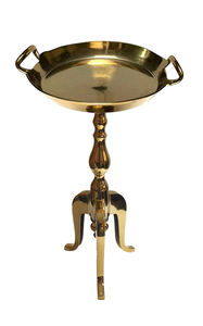 Cast Aluminum Round Tray <b>Table</b> 3 Legs With Gold Finishing Set of 3 Exclusive Custom Made Living Room <b>Side</b> <b>Tables</b> - Product Image 4