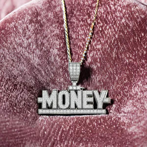 Elegante Colgante de Letra con Corte Brillante Estilo HipHop, Plata de Ley con Microincrustaciones de Moissanita, Baño de Rodio, Regalo Perfecto y Moderno para - Product Image 3