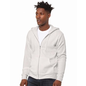 Bella Canvas Custom Screen Printing Logo Embroidered Eco 100% Cotton Fleece Windproof Long-Sleeve Zip Hoodie for Unisex - Product Image 1
