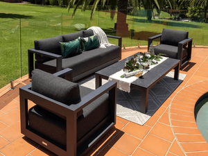 Ensemble de salon d'extérieur moderne en rotin et aluminium pour villa et ferme |   Canapé Lounge Écologique Résistant à l'Eau Horti Club - Product Image 2