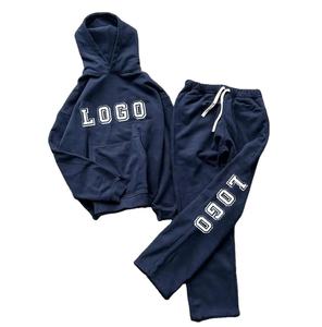 Vente en gros de pantalons à capuche unisexes en coton vierge surdimensionné avec logo brodé imprimé de haute qualité - Product Image 2