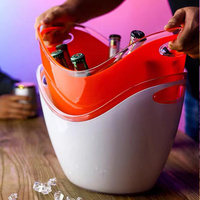 Seau à glace transparent en PS de 8 L en forme de bateau, idéal pour les fêtes – Vente chaude en usine