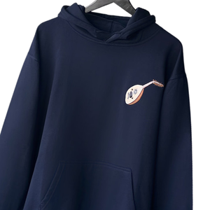 Navy Blue Embroidered Hoodie Unisex Oversized Streetwear Pullover Fleece Cotton Warm Casual Winter Fashion <b>Aesthetic</b> Hoodies - Product Image 2