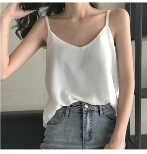 2025 moda de alta calidad nueva camiseta sin mangas corta de alta calidad para mujer camiseta sin mangas de punto adelgazante de Color sólido para mujer - Product Image 3