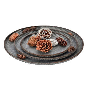 Plateau de service galvanisé moderne et minimaliste avec accents en bois pour le brunch, l'accueil et la restauration hôtelière – Vente en gros pour exportateurs - Product Image 6