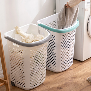 Paniers à linge empilables en plastique pour le rangement des vêtements, design minimaliste, matériau PP, organisateur de type vertical - Product Image 5