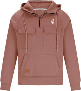 Huzaifa Products Verified Men's Tactical Quarter Zip Cargo Pullover Hoodie 3D Pattern Bordado Winter Multi Pockets Thermal - Product Image 4