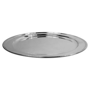 Plateau de service en métal martelé argenté de luxe, grand plateau rond décoratif pour ottoman, pour mariage et fête, plateau à nourriture argenté en gros - Product Image 3