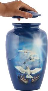 Urnes de crémation pour adultes de la marine pour cendres humaines avec beau sac en velours pour cendres de chien - Product Image 3