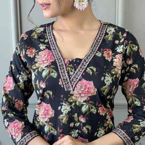 Conjunto Aline Kurta de algodón puro más vendido con traje Dupatta Anarkali de algodón puro Mul disponible en cantidad a granel - Product Image 5