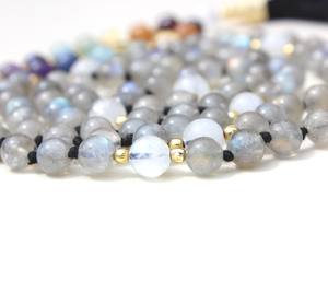 Hecho a mano 7 Chakra Yoga joyería Labradorita Natural 108 anudado Mala cuentas Piedras Naturales Pulsera artista indio regalos con cuentas - Product Image 3