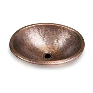 Bassin en cuivre rond fabriqué à la main avec un charme vintage intemporel Pièce de déclaration élégante et unique durable - Product Image 6
