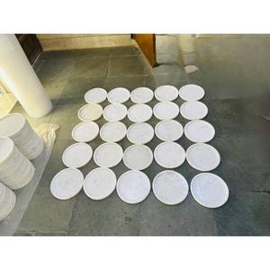 Assiettes à dîner de forme ronde de luxe artisanat en pierre de marbre de haute qualité pour la décoration intérieure utilisation de restaurant finition polonaise prix de gros - Product Image 1