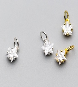 Charmes chrétiens simples et classiques en forme d'étoile, en argent sterling 925, plaqués or, bijoux fins pour les occasions de fête - Product Image 4