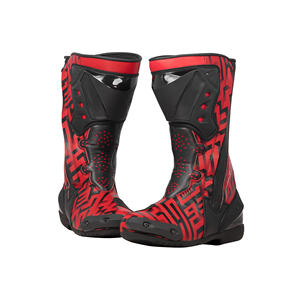 Bottes de moto en cuir véritable pour homme - Style classique de coureur vintage, haute qualité, couleurs et tailles personnalisables - Product Image 1