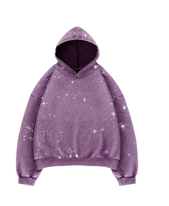 Sudadera con Capucha Térmica Unisex de Alta Calidad, Personalizada, Moderna, con Pedrería Negra, Bordado, Impresión Digital, Cierre Completo, 100% Algodón, 2 Piezas - Product Image 1