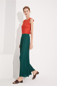 Pantalon gris à taille haute et devant plat, inspiré de l'automne, sur mesure, pour femmes grandes tailles, formel, droit, imperméable, respirant - Product Image 4