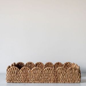 Eco-Friendly Vietnamese Rectangle Shape Handwoven Seagrass Serving Tray Carrying <b>Handles</b> for Vegetables Home Storage <b>Baskets</b> - Product Image 3
