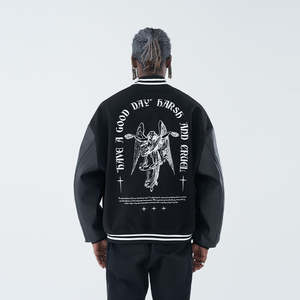 Personalizado Casual Hombres Streetwear Cool Varsity Chaqueta de invierno de cuero Universidad Bomber College Chaqueta de invierno para hombres 2025 - Product Image 4