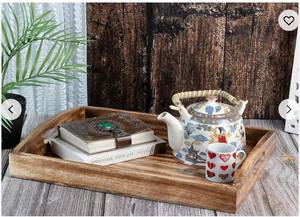 Plateau de service en bois de manguier avec poignées Plateaux d'approvisionnement pour hôtels et restaurants Prix bon marché - Product Image 5