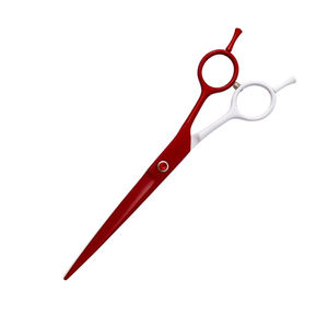 Pet Grooming Straight <b>Scissors</b> Red And White Color Pet <b>Hair</b> <b>Cutting</b> <b>Scissor</b> Animal <b>Hair</b> <b>Cutting</b> <b>Scissor</b> - Product Image 4