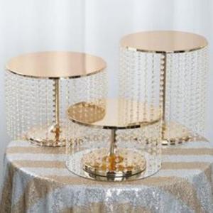 Soporte de pastel de metal dorado Premium con superficie ancha y pedestal robusto para panadería, restaurante y funciones de boda - Product Image 3