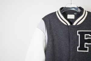 High Trend Luxury Men's Baseball Varsity Jacket Premium Quality <b>Wool</b>/Polyester Sleeves Spring Season Letter Pattern Breathable - Product Image 3