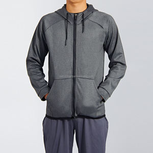 Wholesale Men's Gym Hoodies Athleisure Style Front <b>String</b> Zipper Loose Fit Zippered Front Polyester Cotton Workout Jumper Autumn - Product Image 3