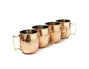 Hammered Moscow Mule Solid Copper Mug/Cup, 16 Ounce, Set of 4 - Product Image 1