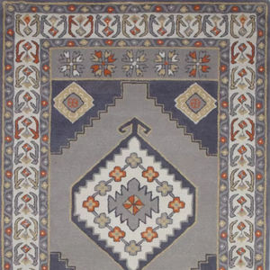 Customizable Modern <b>Tribal</b> Geometric Abstract Area <b>Rug</b> Soft Loop Pile Wool Blend Cotton Hand-Tufted Carpet for Living Room - Product Image 1