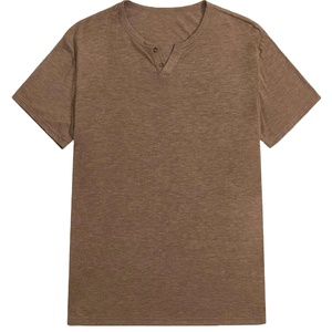 Mens High Quality Wholesale V-Neck T-Shirt Custom V Neck t shirts Short Sleeved <b>tshirt</b> For Men Plain Blank <b>Polyester</b> Tee OEM - Product Image 2