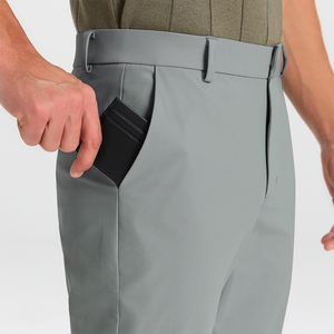 กางเกงกอล์ฟแฟชั่นผู้ชายกางเกงกอล์ฟสำหรับผู้ใหญ่สีเทามีกระดุมปิดและมีซิปด้านหลัง - Product Image 4