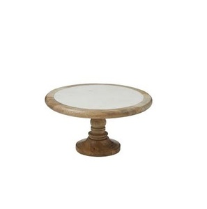 Wood and Printed <b>Cake</b> <b>Stand</b> Wedding Birthday Party Pedestal Display Plate Round <b>Rotating</b> for Selling - Product Image 3