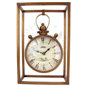 Vintage Metal Quartz Table <b>Clock</b> With Square Frame Gold Plated Roman Number Dial Mechanical <b>Movement</b> Home Decor - Product Image 1