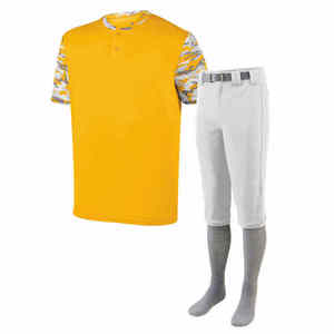 Uniforme de baseball pour homme, noir et rouge, à blocs de couleur, manches courtes, jersey respirant, avec pantalon blanc et fermeture à boutons-pression - Product Image 4