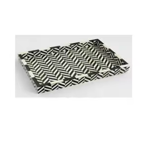 Modern Wholesale Elegant Handmade Classic Unique <b>Black</b> Floral Print Beverage Decorative Customized logo Print Serving <b>Tray</b> - Product Image 6